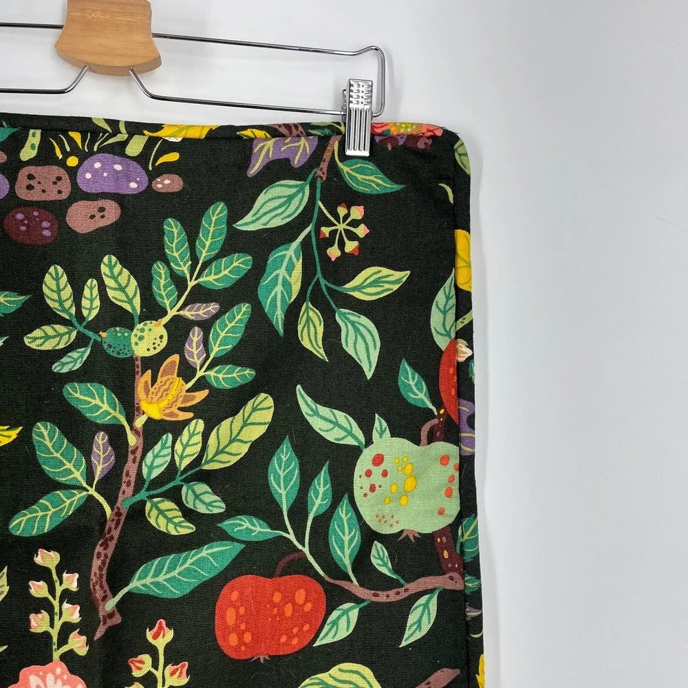 IKEA VILDPERSILJA Cushion‎ Cover Black Multicolor Botanical Floral Print 20x20